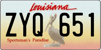 LA license plate ZYQ651