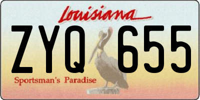 LA license plate ZYQ655