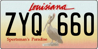 LA license plate ZYQ660