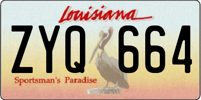 LA license plate ZYQ664
