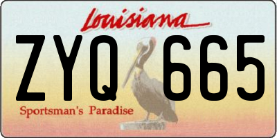 LA license plate ZYQ665