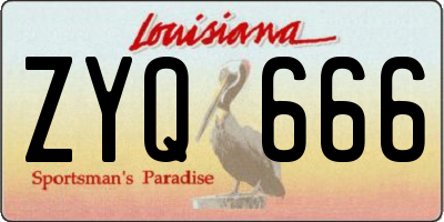 LA license plate ZYQ666