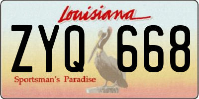 LA license plate ZYQ668