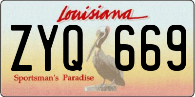 LA license plate ZYQ669