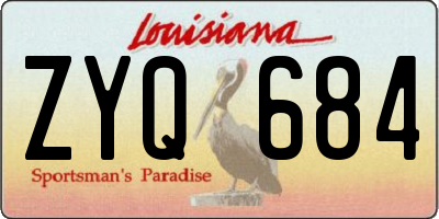 LA license plate ZYQ684