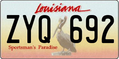 LA license plate ZYQ692