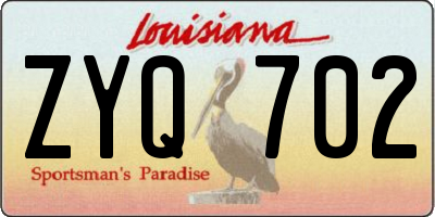 LA license plate ZYQ702