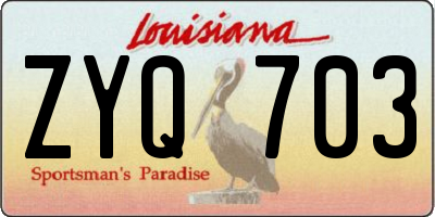 LA license plate ZYQ703