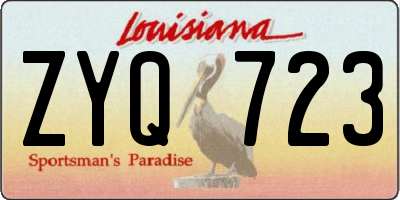LA license plate ZYQ723