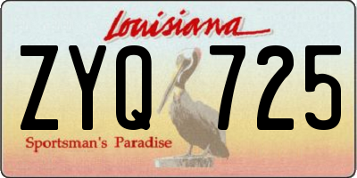 LA license plate ZYQ725