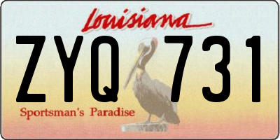 LA license plate ZYQ731