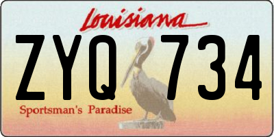 LA license plate ZYQ734