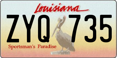 LA license plate ZYQ735