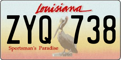 LA license plate ZYQ738
