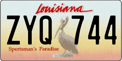 LA license plate ZYQ744