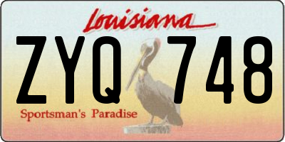 LA license plate ZYQ748