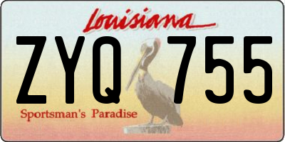 LA license plate ZYQ755