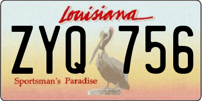 LA license plate ZYQ756
