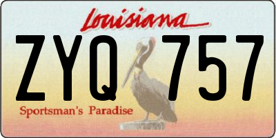 LA license plate ZYQ757