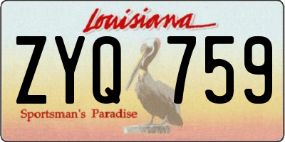 LA license plate ZYQ759