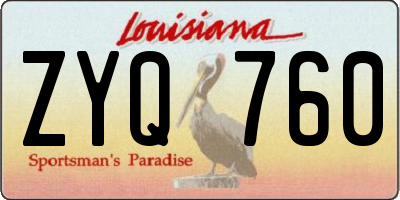 LA license plate ZYQ760