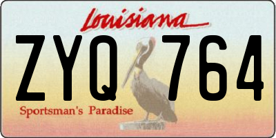 LA license plate ZYQ764