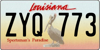 LA license plate ZYQ773