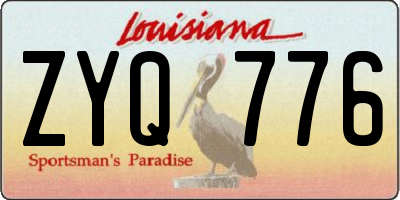 LA license plate ZYQ776