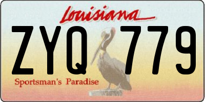 LA license plate ZYQ779