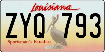 LA license plate ZYQ793