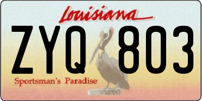LA license plate ZYQ803