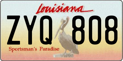 LA license plate ZYQ808
