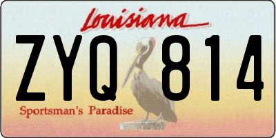 LA license plate ZYQ814