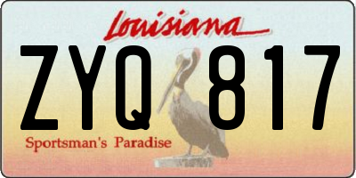 LA license plate ZYQ817