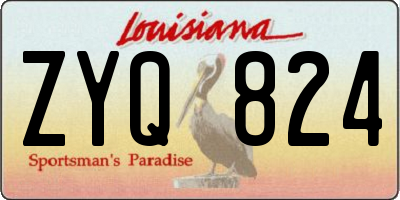 LA license plate ZYQ824