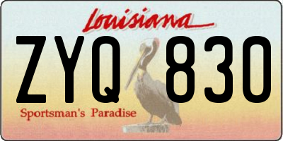 LA license plate ZYQ830