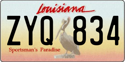 LA license plate ZYQ834