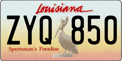 LA license plate ZYQ850