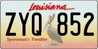 LA license plate ZYQ852
