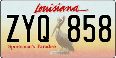 LA license plate ZYQ858