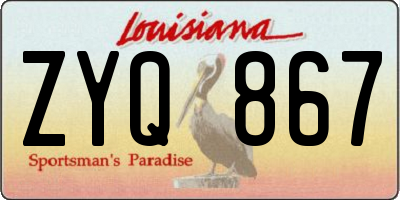 LA license plate ZYQ867