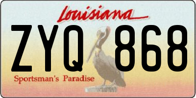 LA license plate ZYQ868