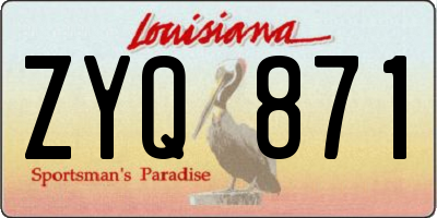 LA license plate ZYQ871