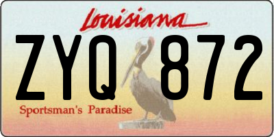 LA license plate ZYQ872