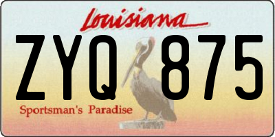LA license plate ZYQ875