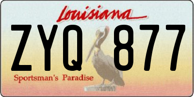 LA license plate ZYQ877