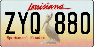 LA license plate ZYQ880