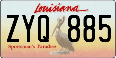 LA license plate ZYQ885