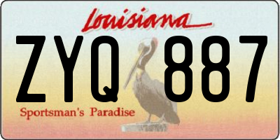 LA license plate ZYQ887