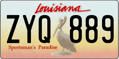 LA license plate ZYQ889